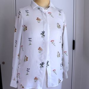 H&M Floral Button Down Blouse Size 4